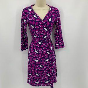 DVF Julian French Kiss wrap dress lip pink new 6